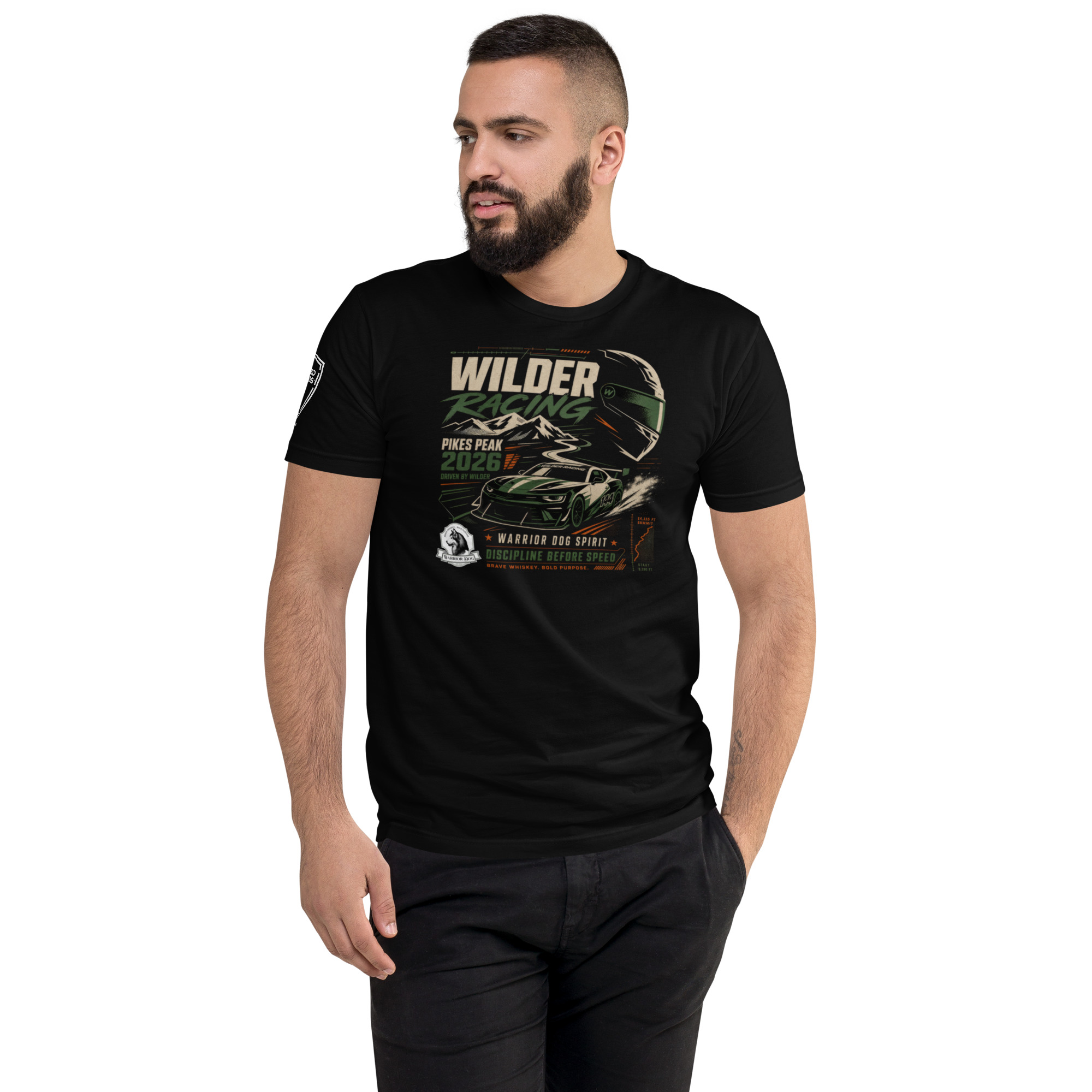 Wilder Racing × Pikes Peak 2026 — Black Fitted Tee - Image 4