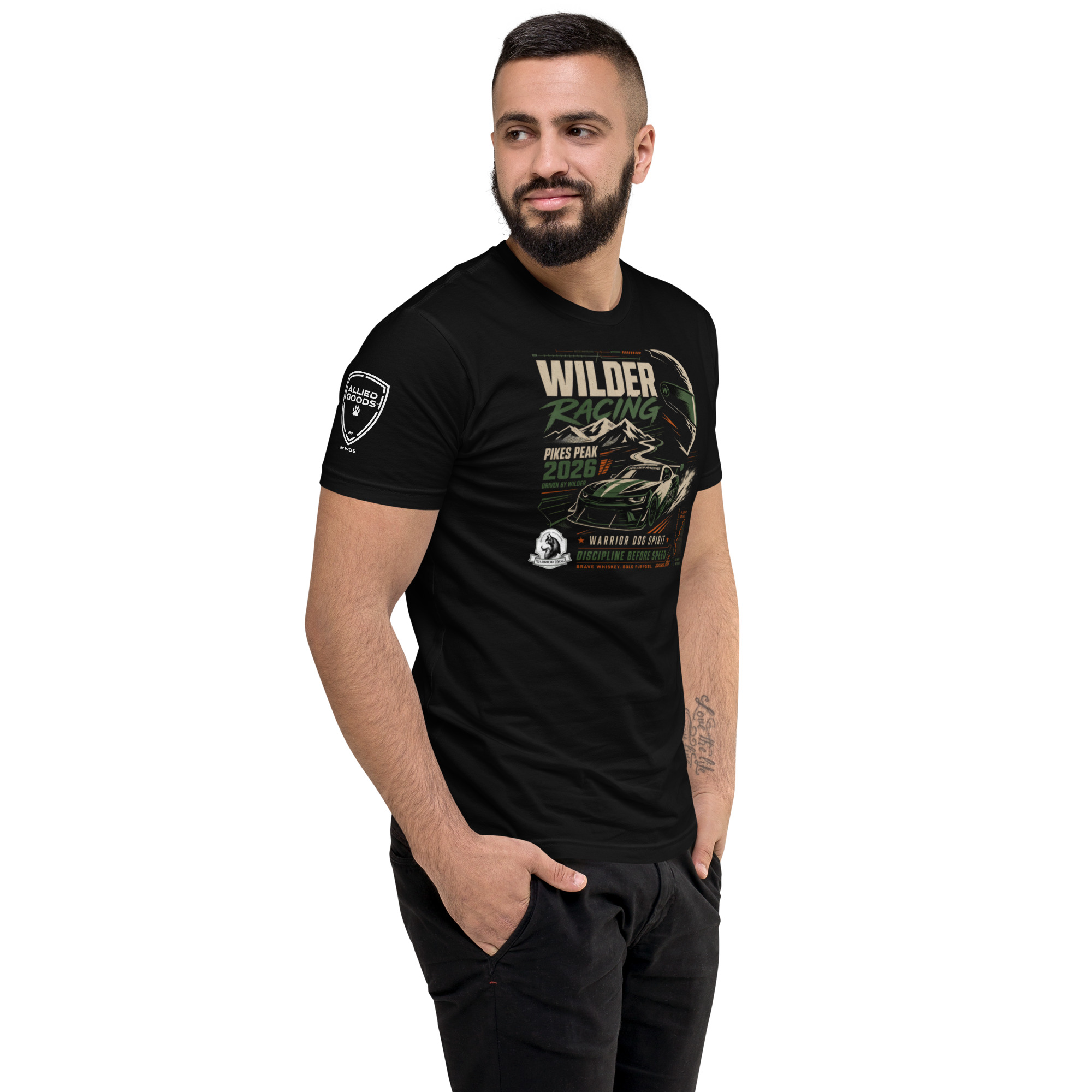 Wilder Racing × Pikes Peak 2026 — Black Fitted Tee - Image 3