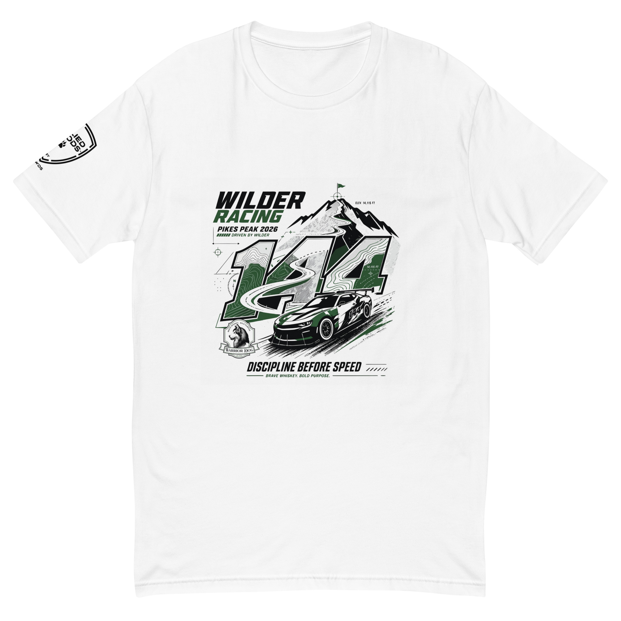Wilder Racing × Pikes Peak 2026 — White Fitted Tee - Image 2