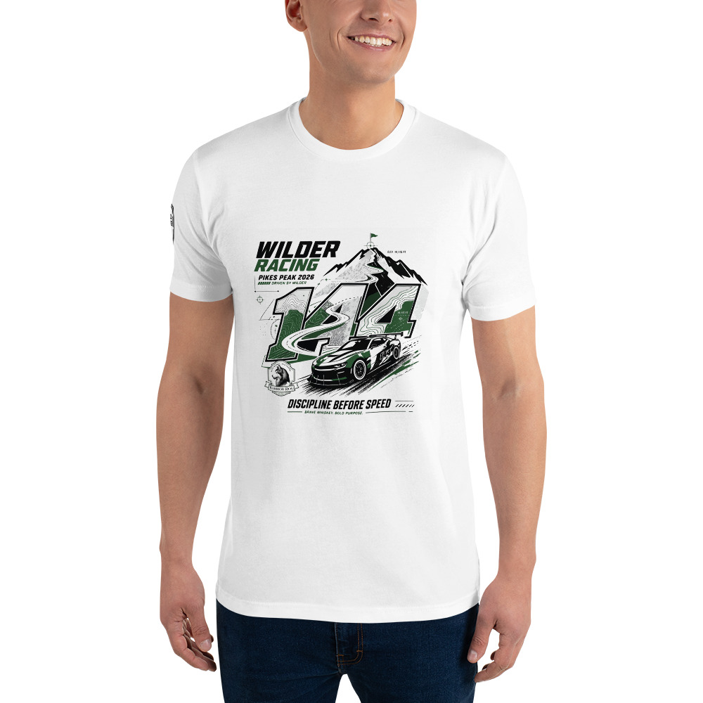 Wilder Racing × Pikes Peak 2026 — White Fitted Tee - Image 3