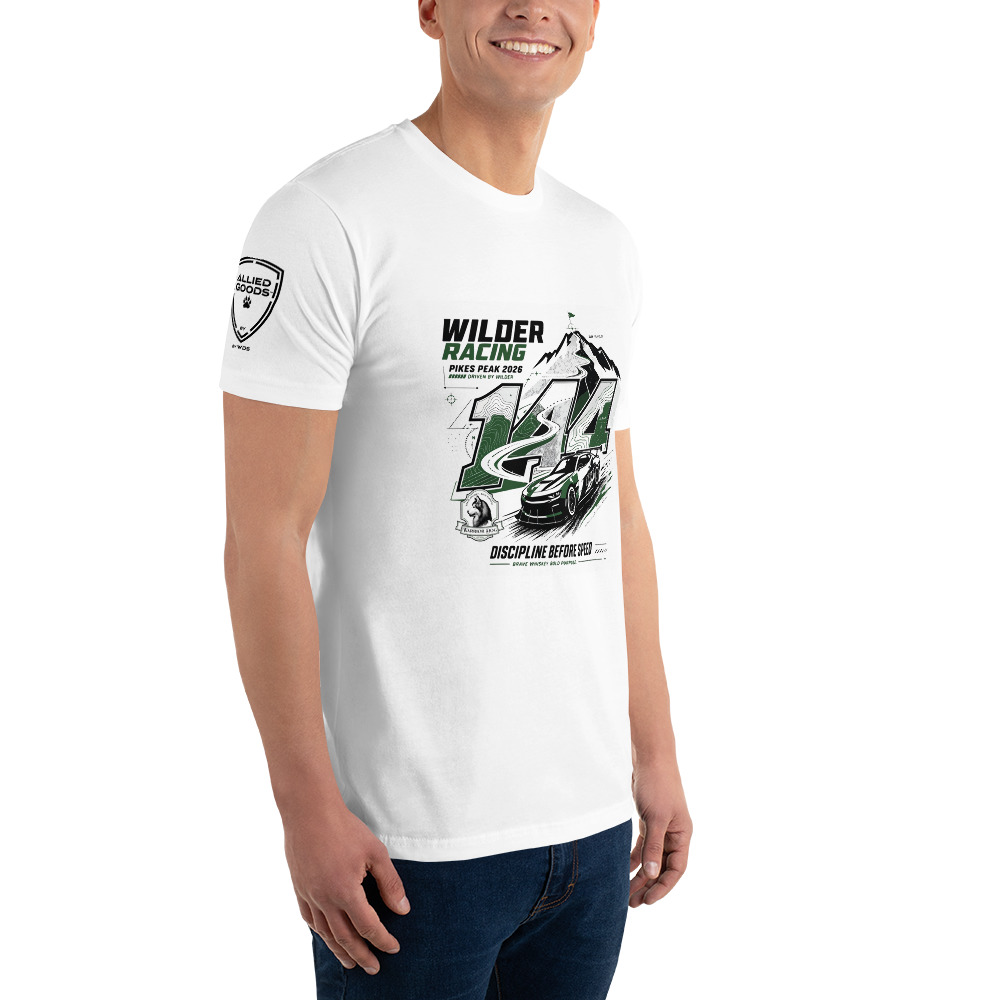 Wilder Racing × Pikes Peak 2026 — White Fitted Tee